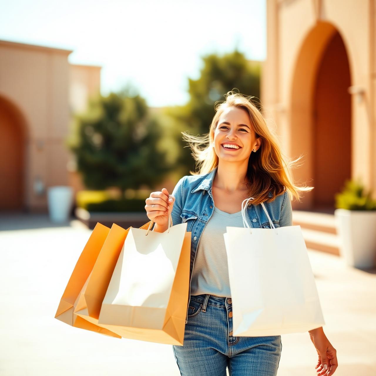 A friendly shopper checking hand-picked weekly deals on a phone